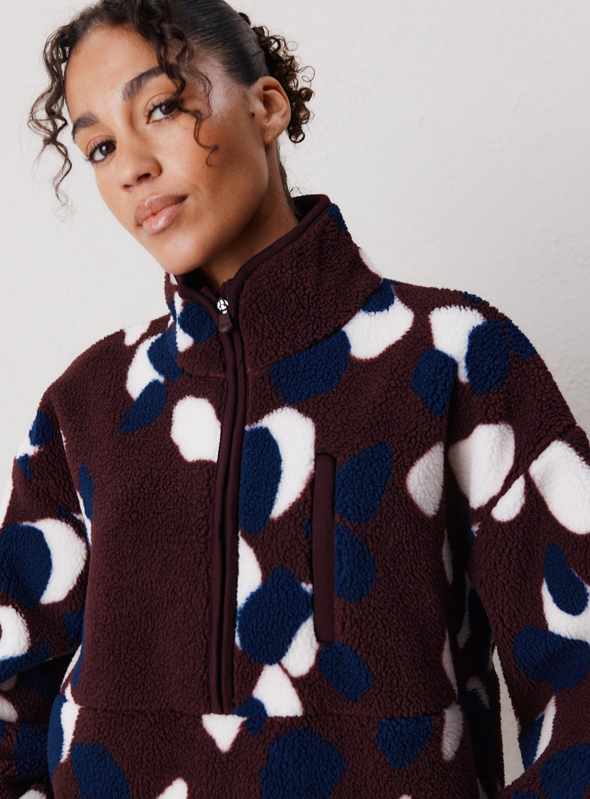 REAKTIV Printed Borg Half Zip Jacket L - Image 2 thumbnail